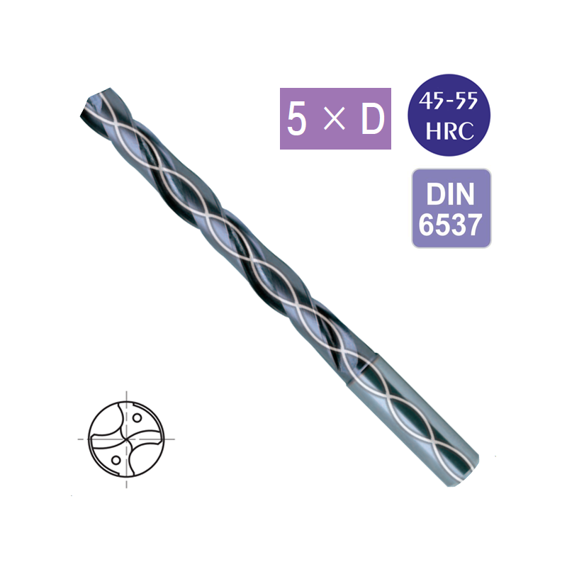 Broca Metal Duro 5 x D Refrigerada Recubrimiento TIALN Broca Metal Duro 5 x D Refrigerada Recubrimiento TIALN