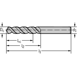 Walter A1249XPL-4.6 Brocas para orificios profundos HSS-E