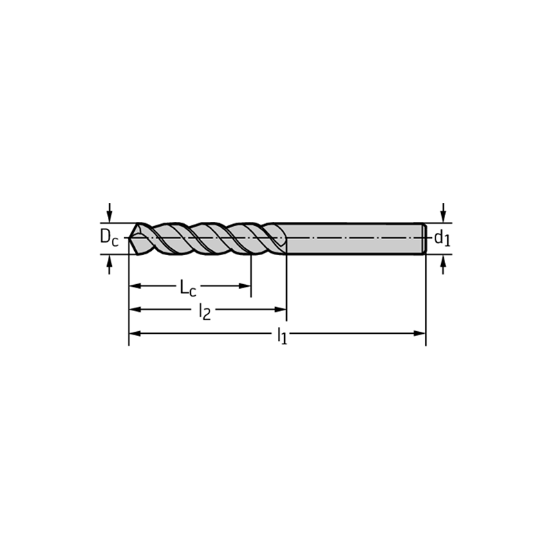 Walter A1254TFT-5.55 Brocas para orificios profundos HSS-E