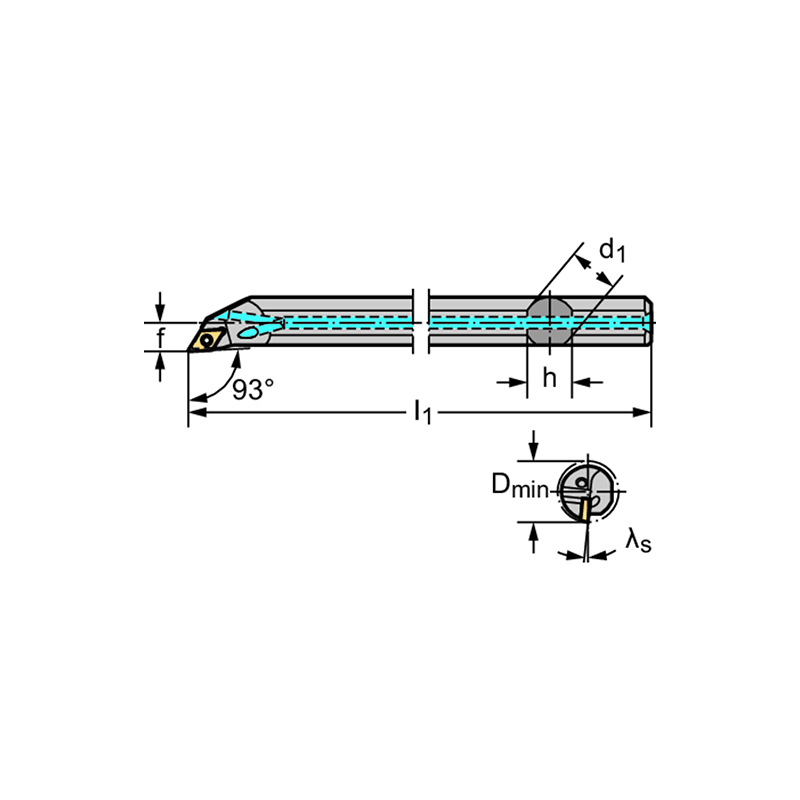 Walter A16R-SDJCR07 Barra de mandrinar: fijación por tornillo A...