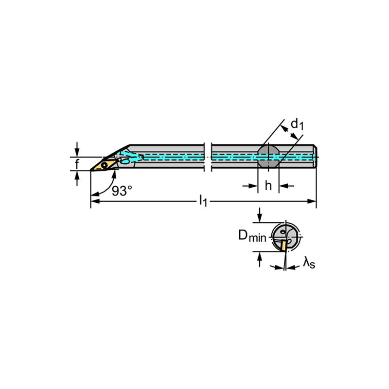 Walter A16R-SVJBL11 Barra de mandrinar: fijación por tornillo A...