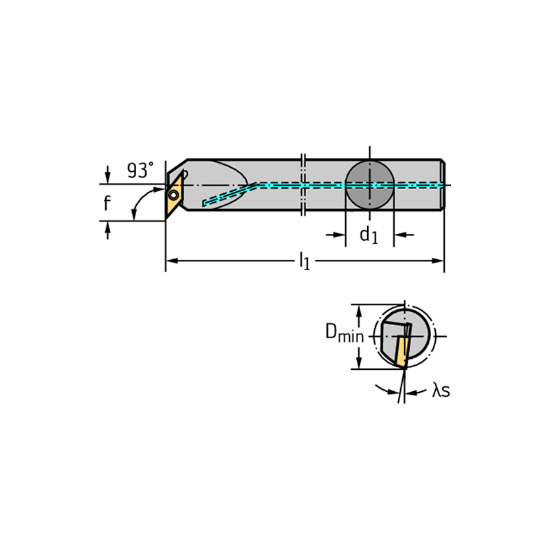 Walter A16R-SVUBL11-R Barra de mandrinar: fijación por tornillo A...