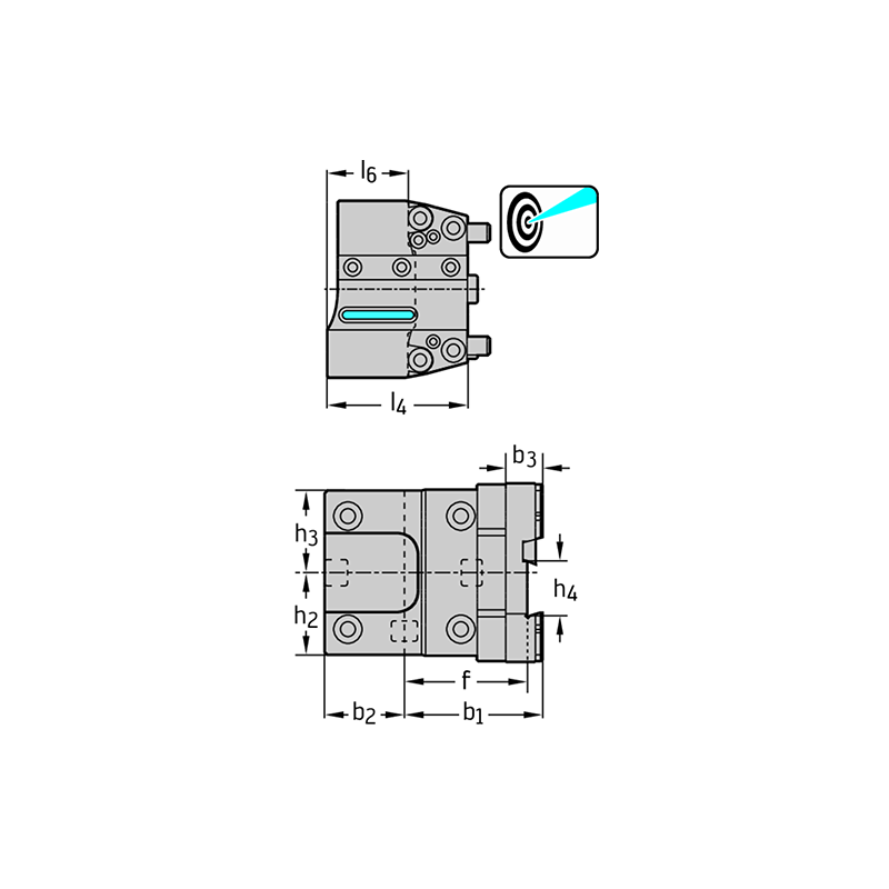 Walter A2110-BT65-32L-083-P Fijación BMT: lamas de tronzado A2110-BT...-P
