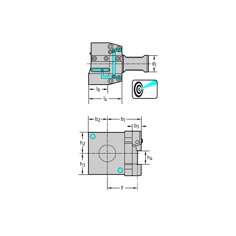 Walter A2110-V40-32R-080-P Fijación VDI: lamas de tronzado DIN 69880 A2110-V...-P
