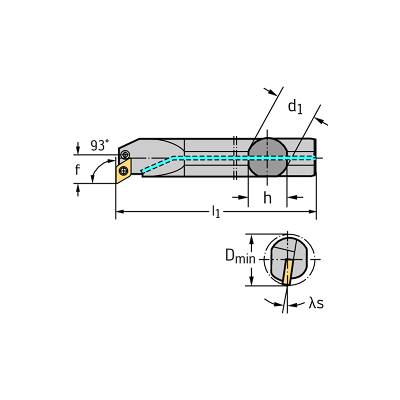 Walter A25T-PDUNR11 Barra de mandrinar: fijación por palanca articulada A...