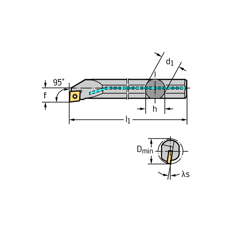 Walter A25T-SCLCR12 Barra de mandrinar: fijación por tornillo A...