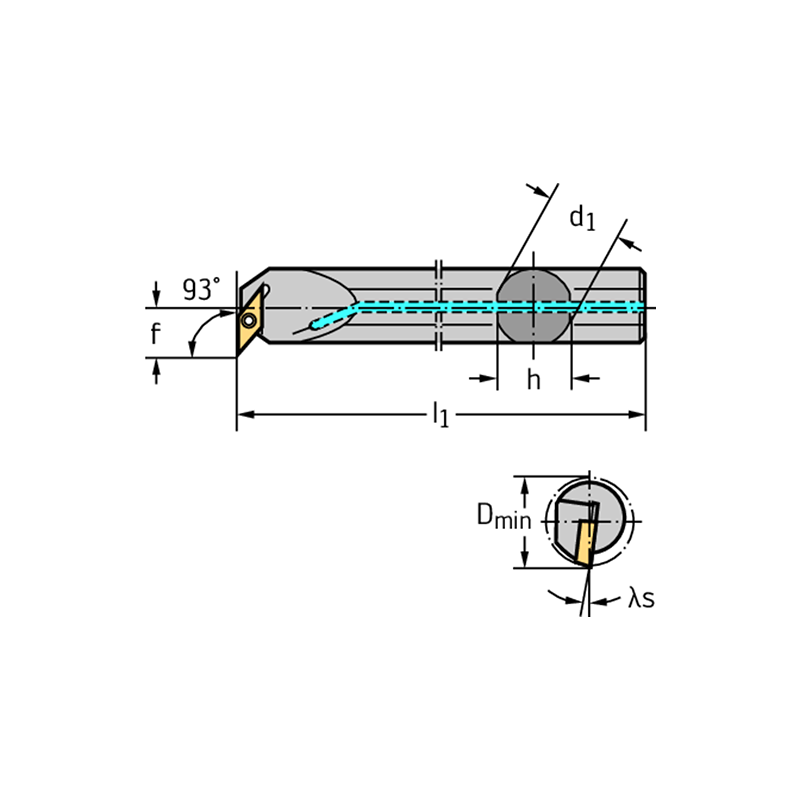 Walter A25T-SVUBR11 Barra de mandrinar: fijación por tornillo A...