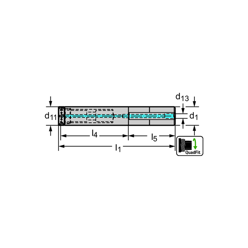 Walter A3000-25-Q25-180 Fijación de mango cilíndrico – con amortiguación de vibraciones