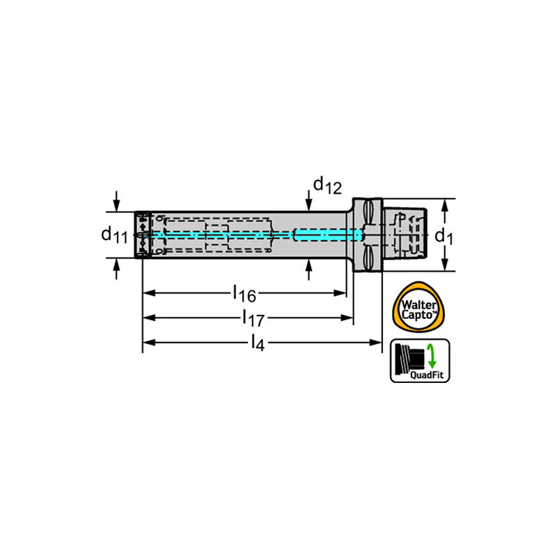 Walter A3000-C4-Q32-160 Fijación Walter Capto TM  – con amortiguación de vibraciones A3000-C