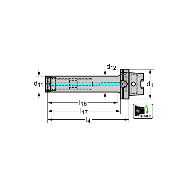 Walter A3000-H100T-Q32-288 Fijación HSK-T – con amortiguación de vibraciones A3000-HSK-T