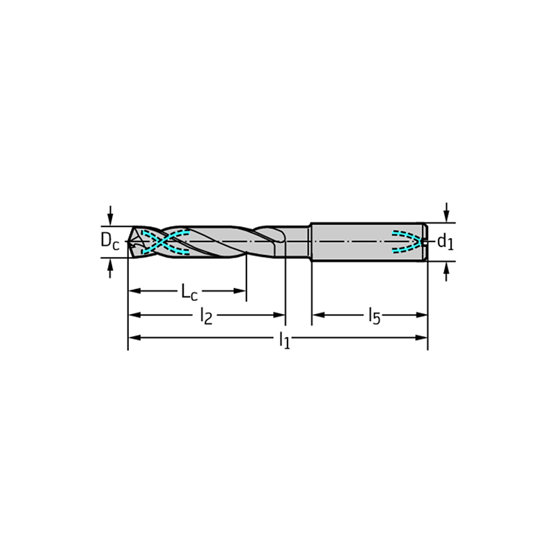 Walter A3289DPL-10.1 Brocas MDI con canal de refrigeración