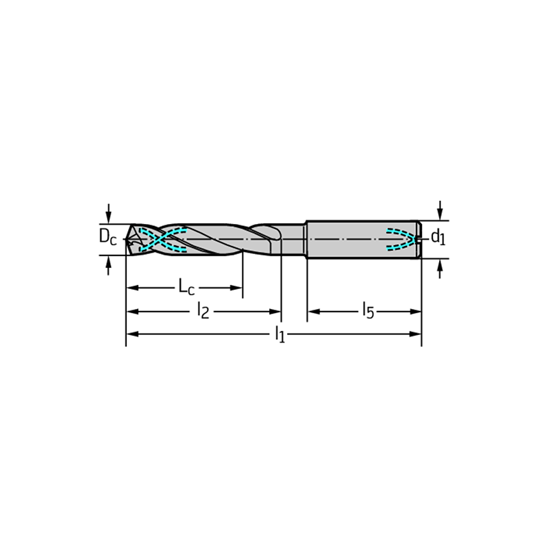 Walter A3389DPL-9.5 Brocas MDI con canal de refrigeración