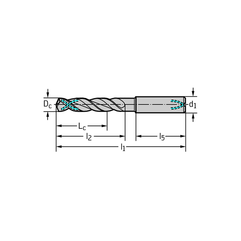 Walter A3486TIP-6.8 Brocas MDI con canal de refrigeración