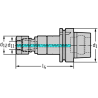 Walter AB035-H100-ER40-164 Portamachos para roscado sincrónico AB035-H