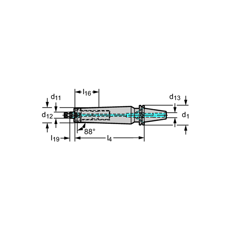 Walter AC001.K50-B19-229 Fijación CAT-V cónica, con amortiguación de vibraciones