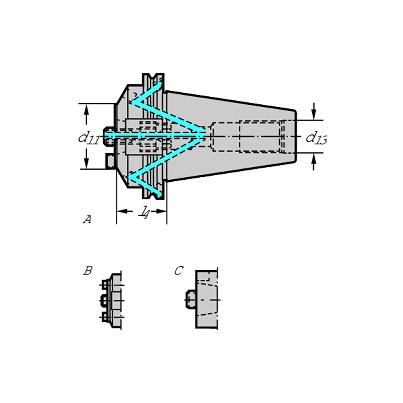 Walter AK200M.2.50.030.40 Cono base DIN 69871-1 AD/B