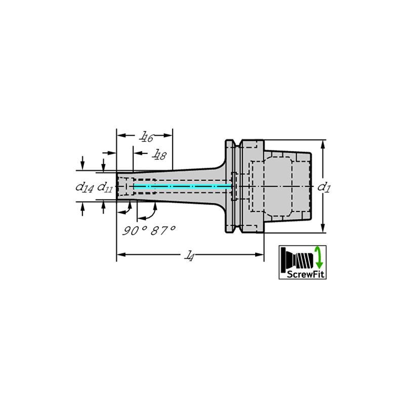 Walter AK530.H100A.T14.055 Fijación DIN 69893-1 A AK530