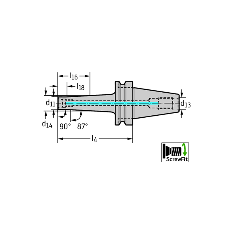 Walter AK540.BT40.T36.125 Fijación MAS-BT JIS B 6339 AK540
