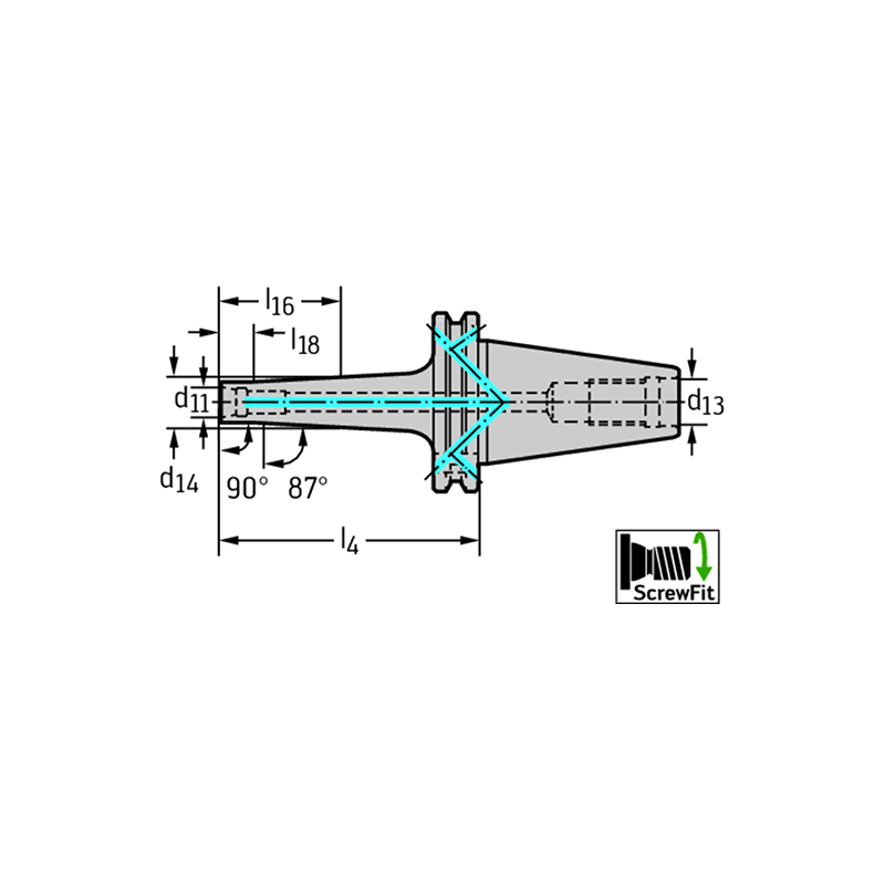 Walter AK540.S40.T28.065 Fijación DIN 69871 AD/B AK540