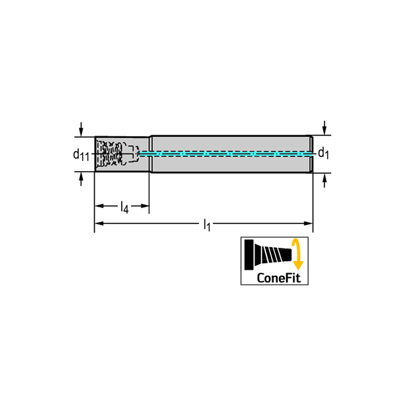 Walter AK610.UZ13.E10.025 Fijación DIN 6535 HA