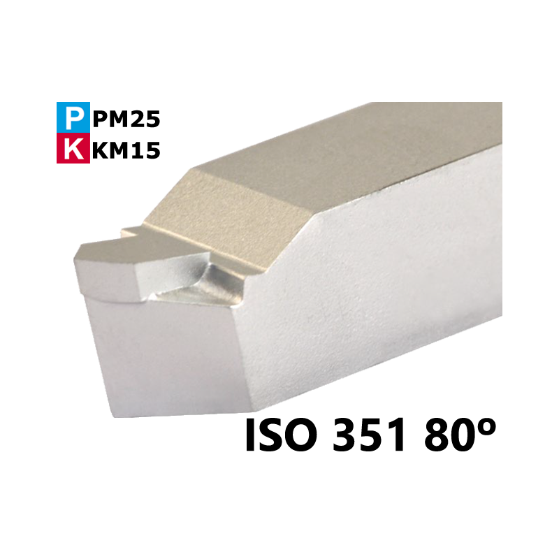 Portaherramienta Soldada de Widia ISO 351 80º para Torneado Exterior Portaherramienta Soldada de Widia ISO 351 80º para Torneado Exterior
