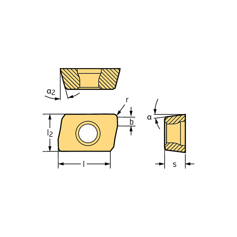 Walter BCMT090304R-F55 WAK15 Romboidales positivas