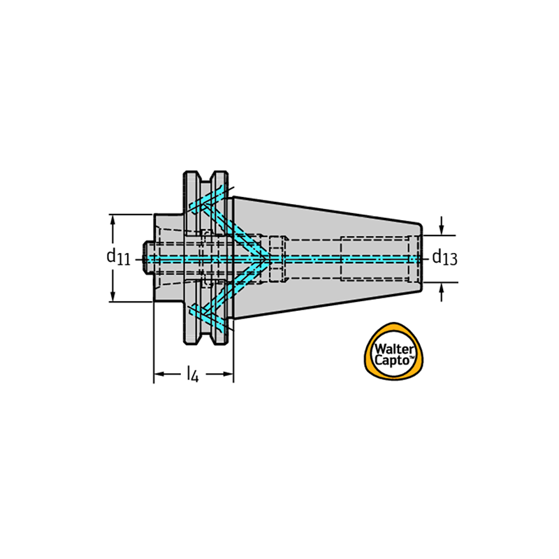 Walter C4-A390B.45-50 060 Cono base ASME B5.50 C.