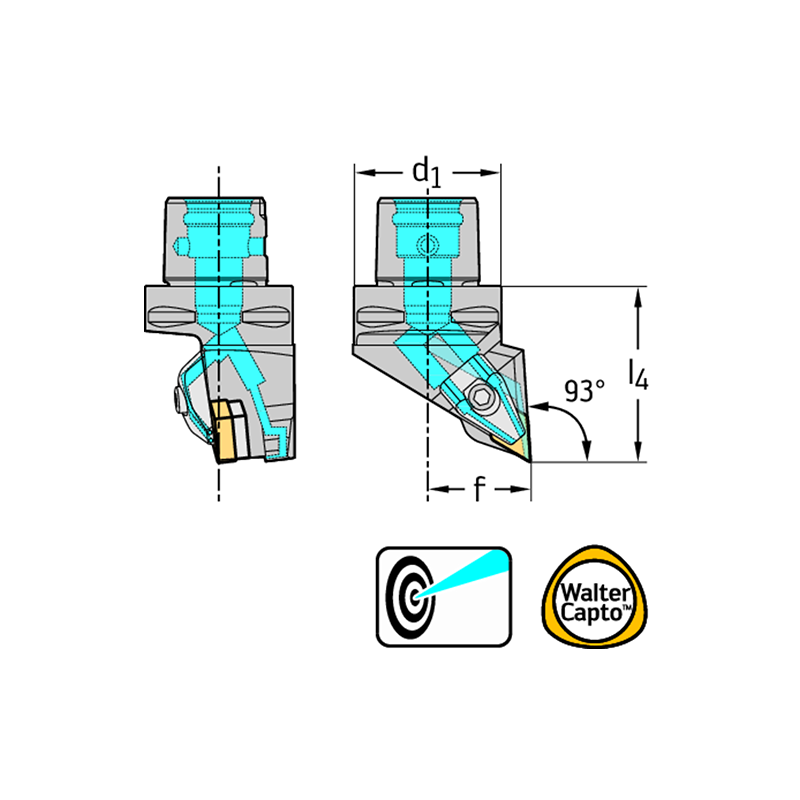 Walter C4-DDJNR-27055-15-P Portaherramientas de torneado: fijación por uña C...-DDJN...-P