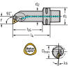 Walter C4-PTFNL-22110-16W Barra de mandrinar: fijación por palanca articulada C...