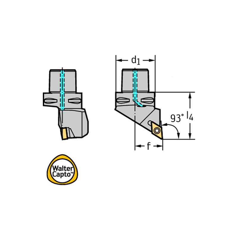 Walter C4-SDJCL-27050-11 Portaherramientas de torneado: fijación por tornillo C...