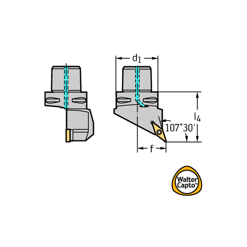 Walter C4-SVHBR-27050-11 Portaherramientas de torneado: fijación por tornillo C...