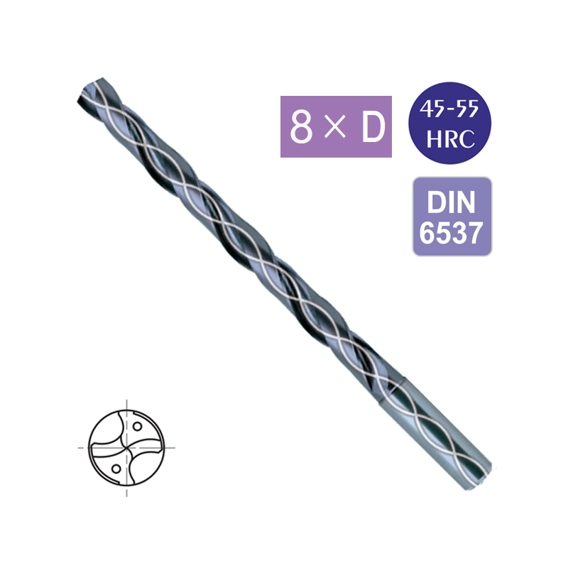 Broca Metal Duro 8 x D Refrigerada Recubrimiento TIALN Broca Metal Duro 8 x D Refrigerada Recubrimiento TIALN