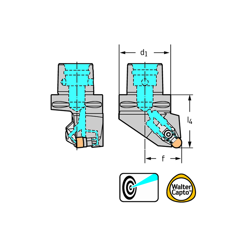 Walter C6-CRSNL-45065-12-P Portaherramientas de torneado: fijación por uña C...-CRSN...-P