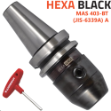 Portabrocas Llambrich HEXA-BLACK BT con cono integrado y llave hexagonal