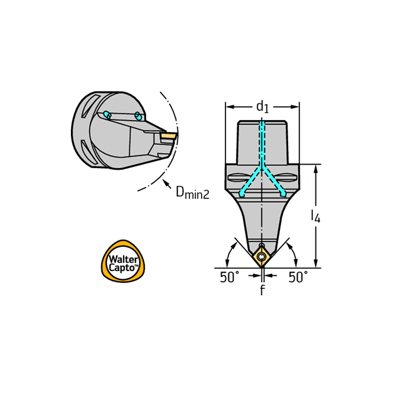 Walter C6-SCMCN-00090-12 Portaherramientas de torneado 45°: fijación por tornillo C...