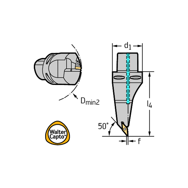 Walter C6-SVMBL-00130-16 Portaherramientas de torneado 45°: fijación por tornillo C...