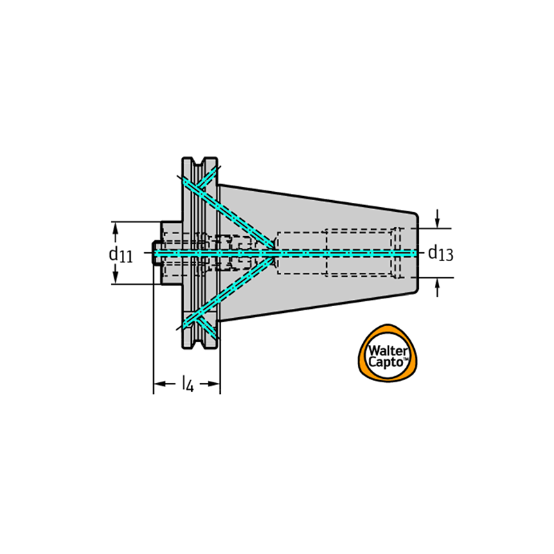 Walter C8-390.540-50 070A Cono base DIN 69871 AD/B C.-390B.540 + C.