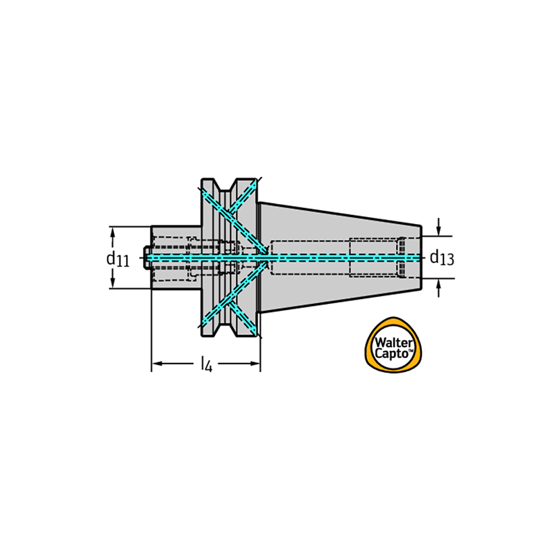 Walter C8-390B.58-50 120 Cono base MAS-BT JIS B 6339 AD/B C.-390B.55 + C.-390B.58