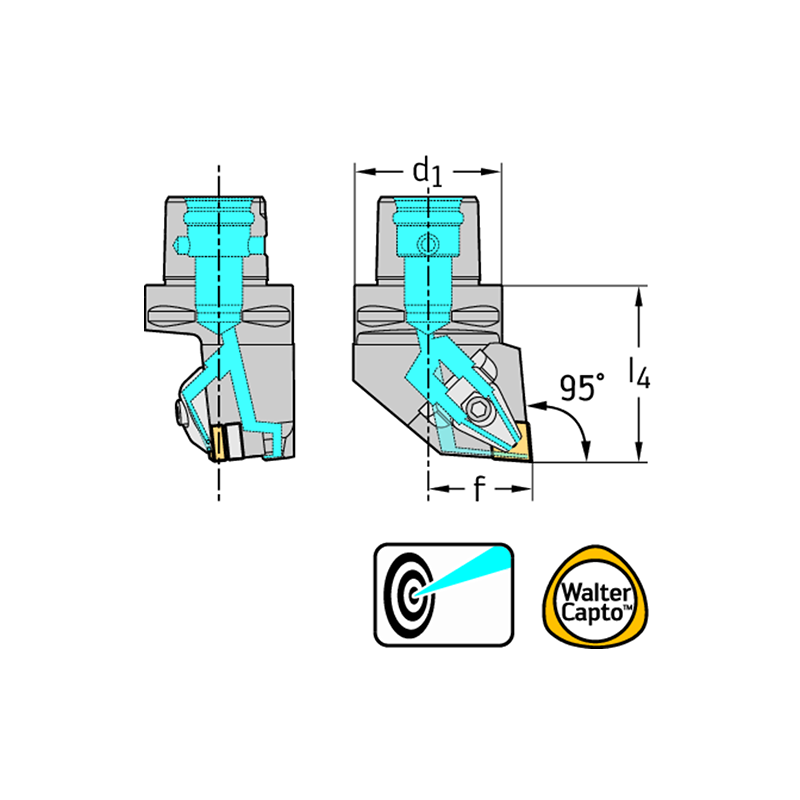 Walter C8-DCLNR-55080-16-P Portaherramientas de torneado: fijación por uña C...-DCLN...-P