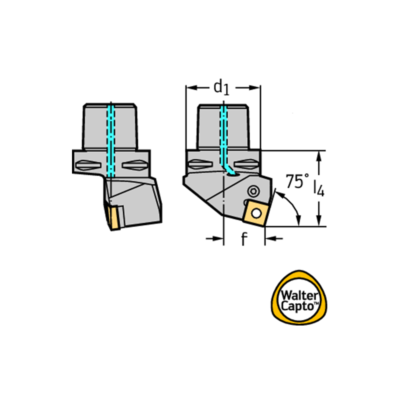 Walter C8-PSRNL-45080-25 Portaherramientas de torneado: fijación por palanca articulada C...