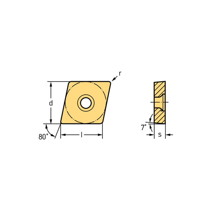 Walter CCGT060201-FM2 WSM20S Romboidales positivas 80°