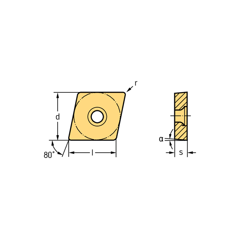 Walter CCGT060202-X5 WAK15 Romboidales positivas 80°