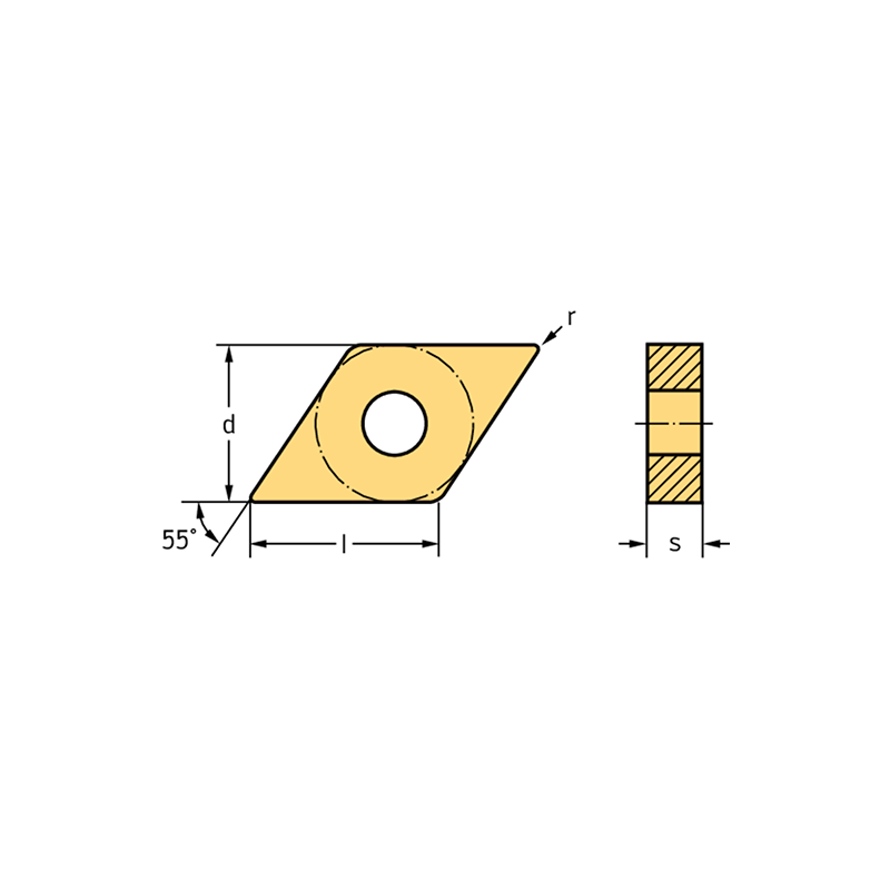 Walter CNMA120412-RK7 WKK20S Romboidales negativas 80°