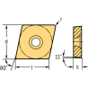 Walter CPGT050204M-FP2 WEP10C Romboidales positivas 80°