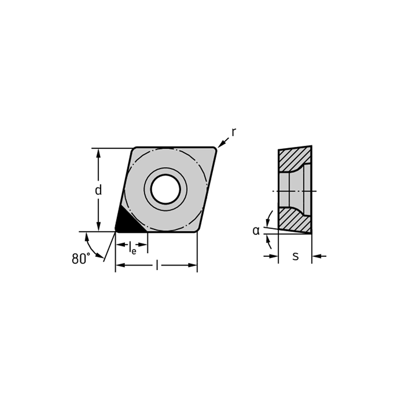 Walter CPGW050202 WCB50 CBN: romboidales positivas 80°