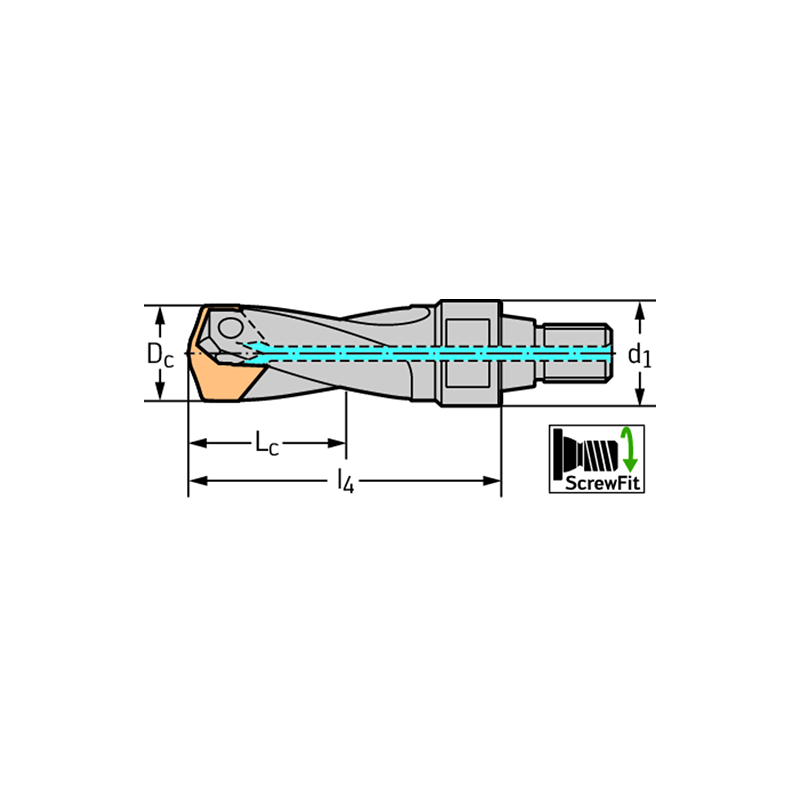 Walter D4140-01-12.00T14-A Broca con plaquitas intercambiables D4140-01