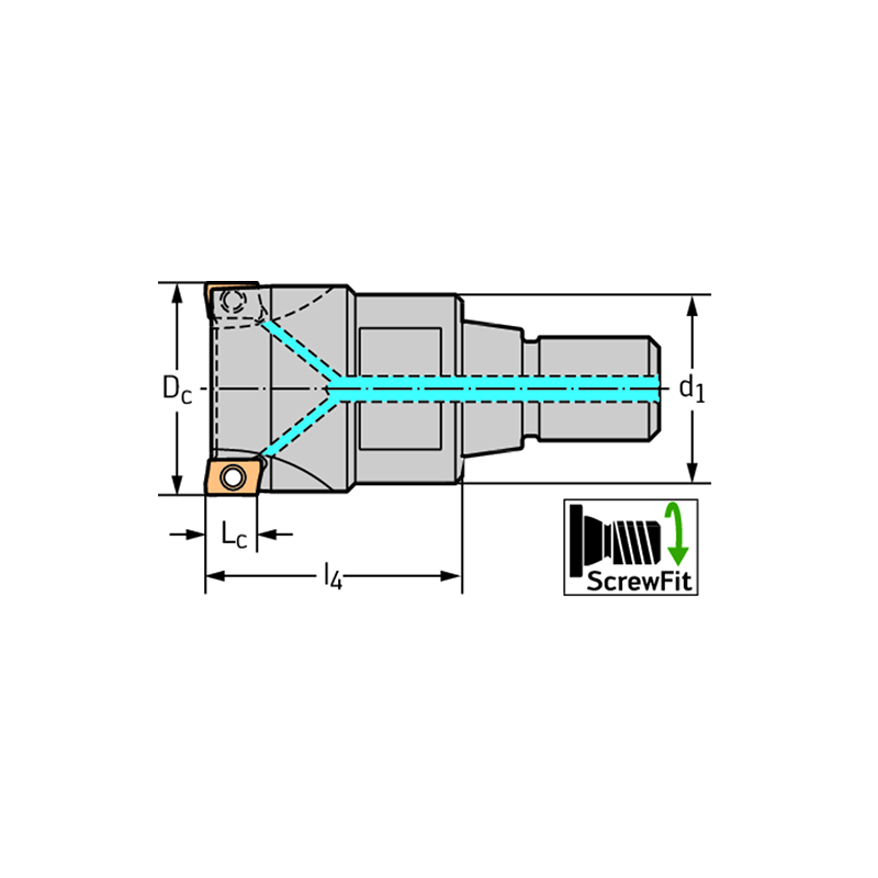 Walter D4140-03-28.00F32-J Broca con plaquitas intercambiables D4140-03