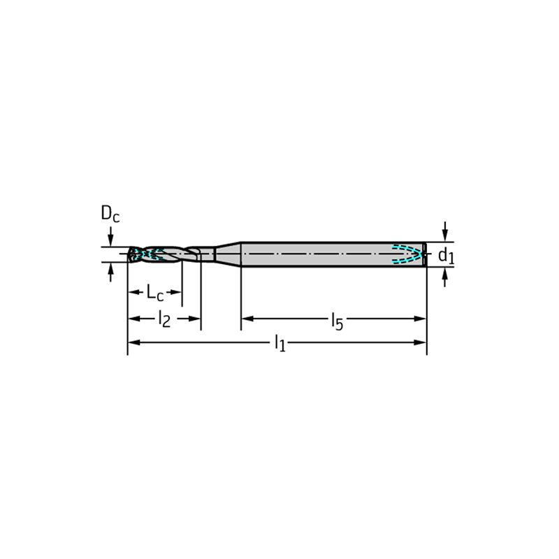 Walter DB133-05-01.250A1-WJ30EL Microbrocas MDI con canal de refrigeración