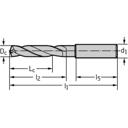 Walter DB133-08-02.950A0-WJ30ER Microbrocas helicoidales MDI