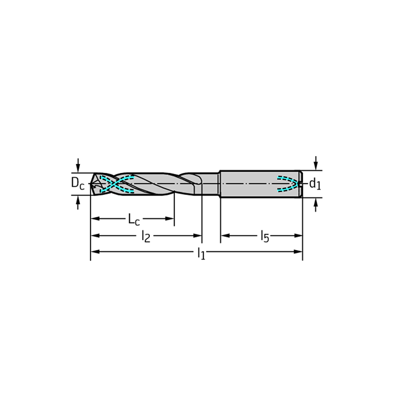 Walter DC160-12-05.100A1-WJ30EU Brocas MDI con canal de refrigeración